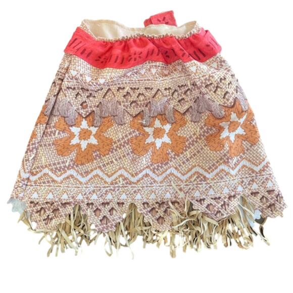 Disney‎ Girl's Moana Halloween Costume Boho Fringe Youth Neutral Skirt Size 4-6x - Picture 3 of 6